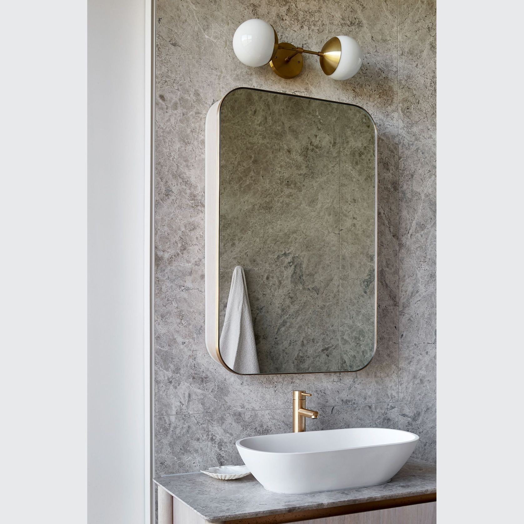 Oval Stone Basin Matte White Justina STB12 gallery detail image