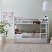 Myer White Single Bunk Bed with Storage | Hardwood Fram gallery detail image