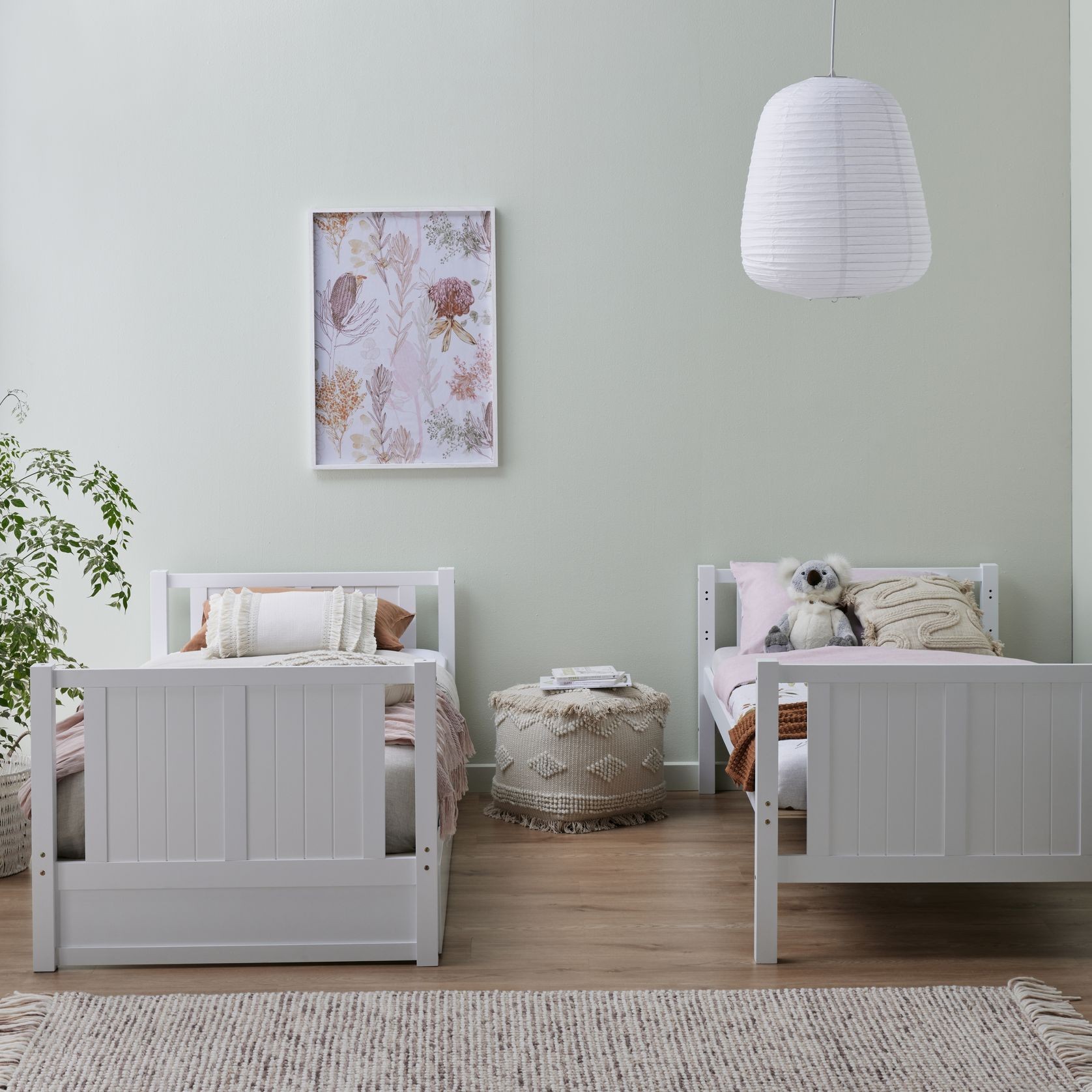 Myer White Single Bunk Bed with Storage | Hardwood Fram gallery detail image