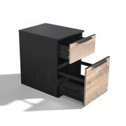 TRIBECA 2 Drawer Filing Cabinet - Warm Oak & Black gallery detail image