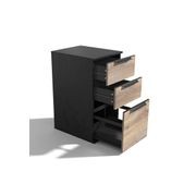 TRIBECA 3 Drawer Filing Cabinet - Warm Oak & Black gallery detail image