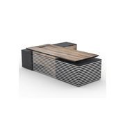 PHOENIX Executive Desk with Right Return 2.8M - Warm Oak & Black gallery detail image