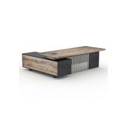 DAXTON Executive Desk with Right Return 2.4M - Warm Oak & Black gallery detail image