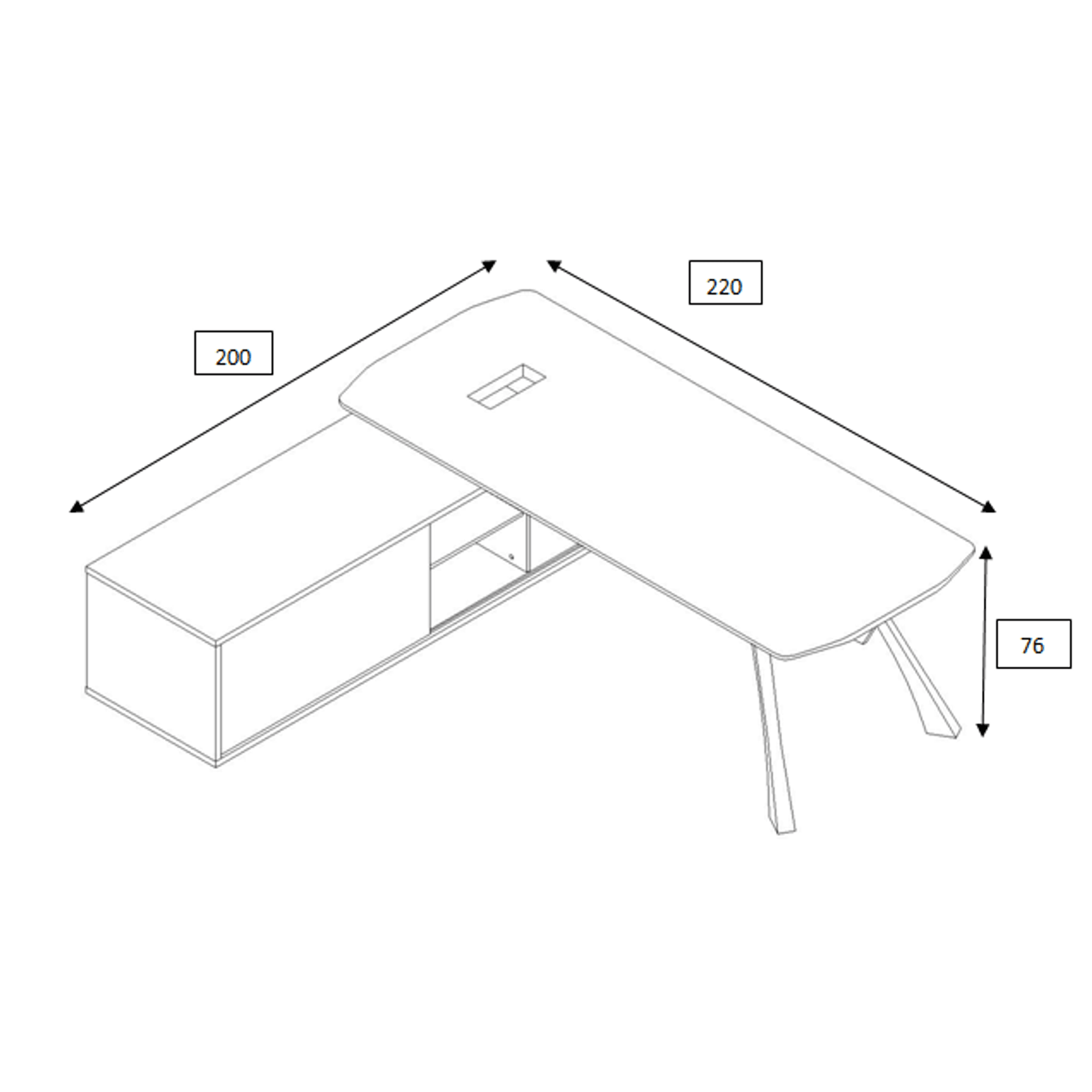 EASTON Sit Stand Electric Lift Executive Desk with Left Return 2.2m - Warm Oak & Black gallery detail image