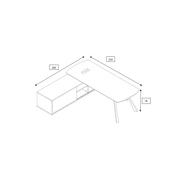 EASTON Sit Stand Electric Lift Executive Desk with Left Return 2.2m - Warm Oak & Black gallery detail image