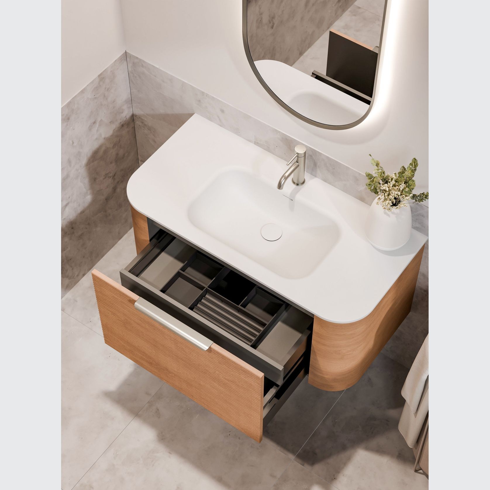 Nature 1000 Vanity | Inset Basin & Orchard Drawer Front gallery detail image