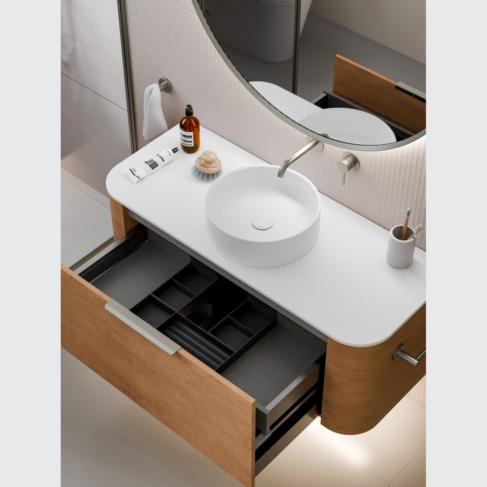 Nature 1200 Vanity | Inset Basin & Orchard Drawer Front gallery detail image
