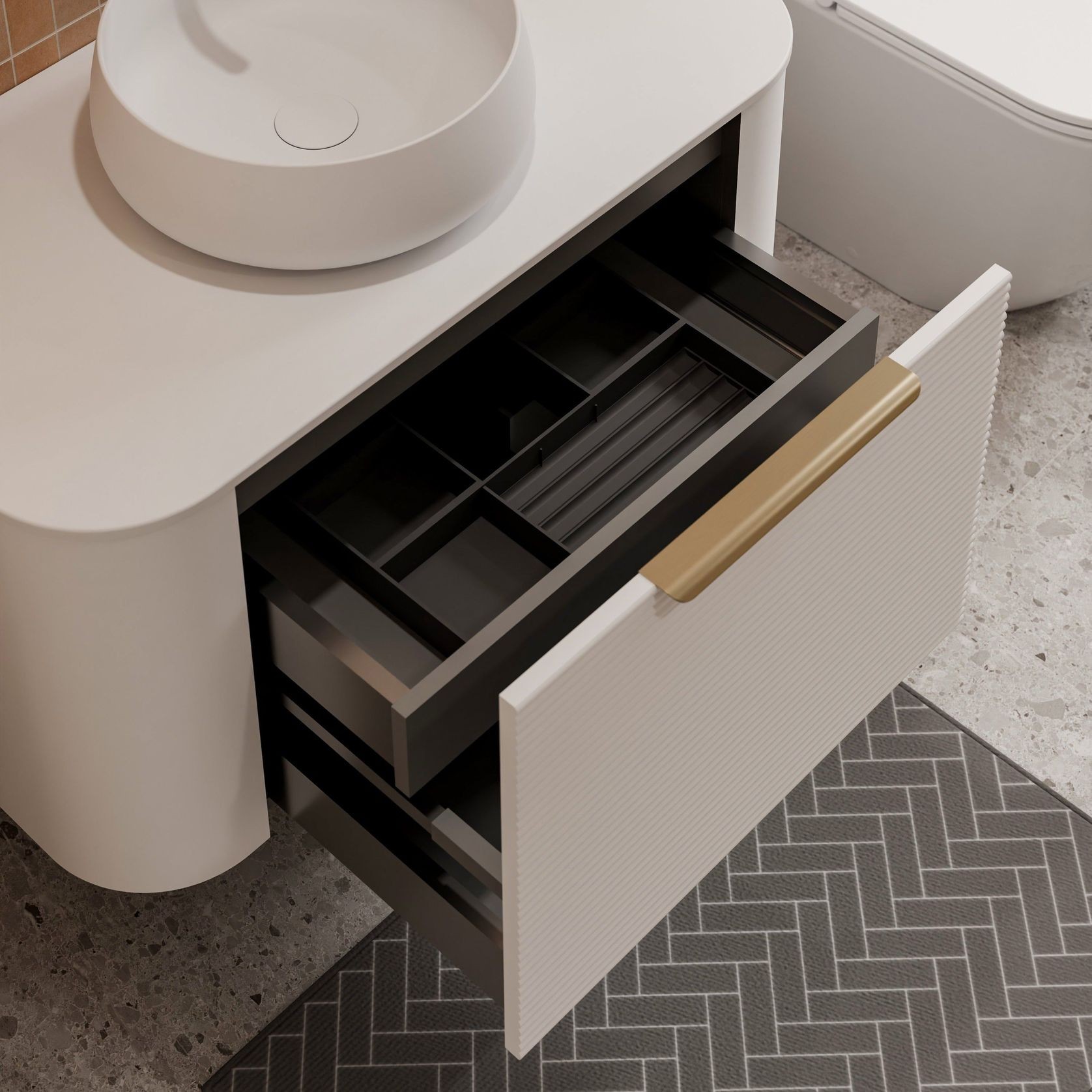 Nature 900 Vanity | Inset Basin & Orchard Drawer Front gallery detail image