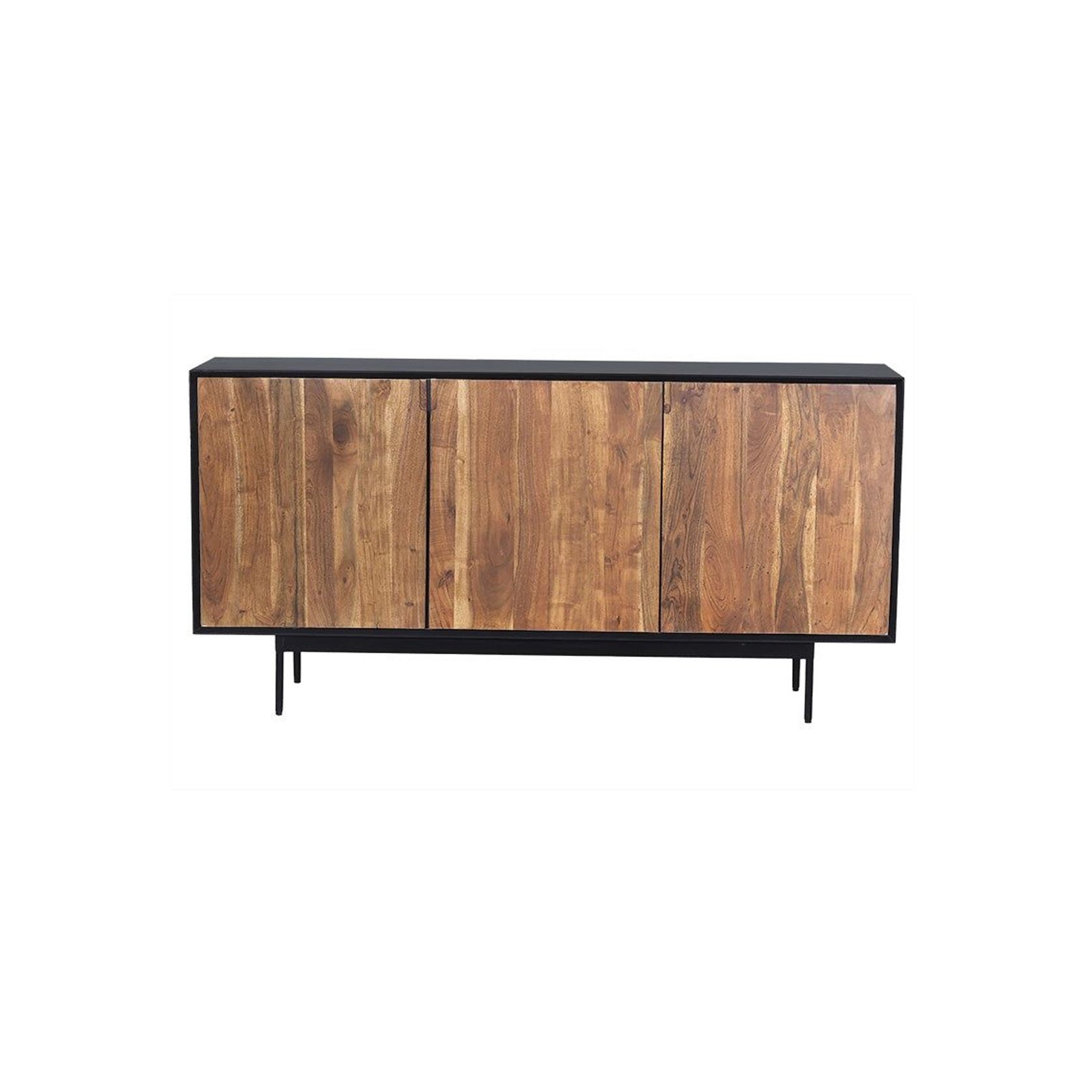 NAKITA Sideboard Buffet 160 cm Solid Acacia Wood - Honey & Black gallery detail image