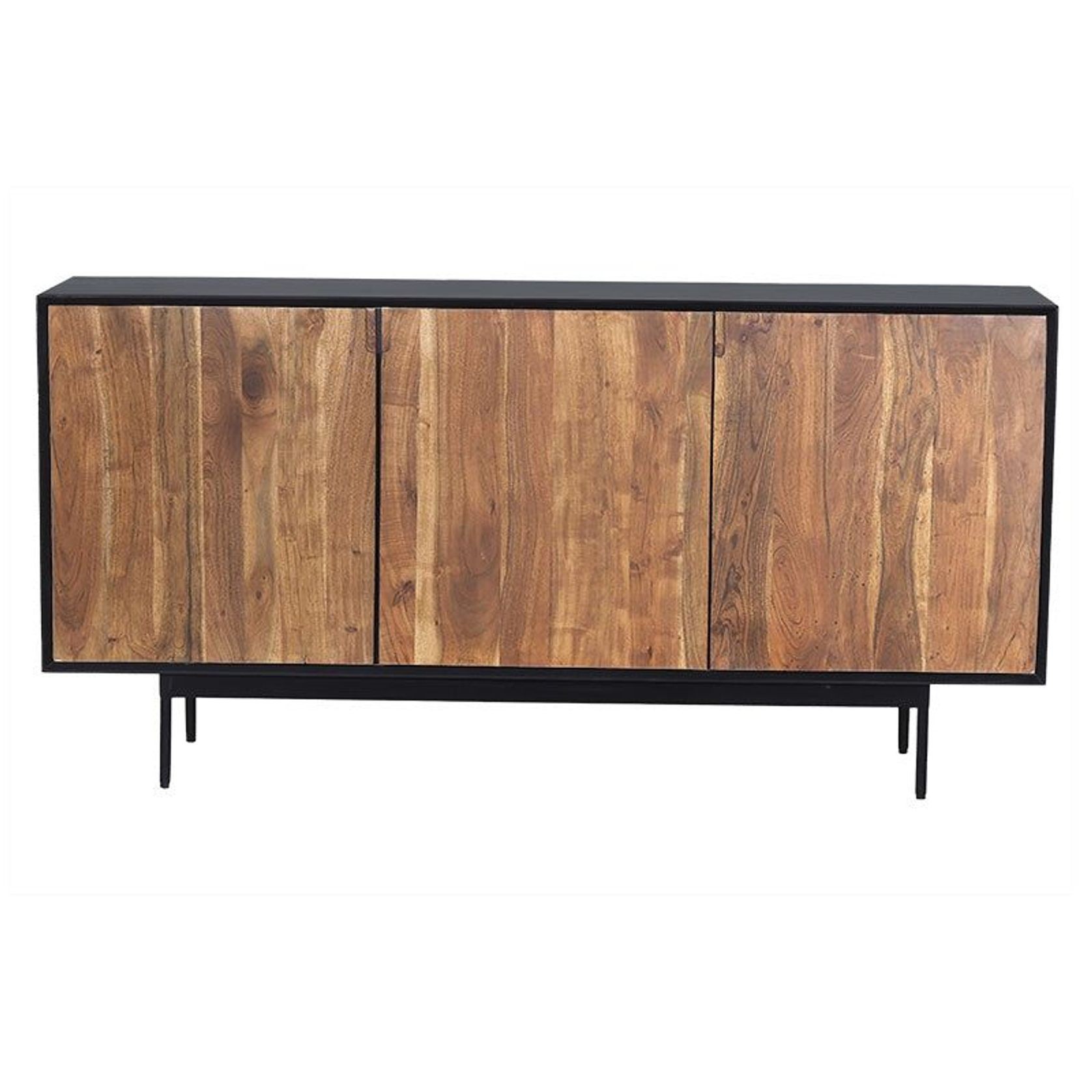 NAKITA Sideboard Buffet 160 cm Solid Acacia Wood - Honey & Black gallery detail image