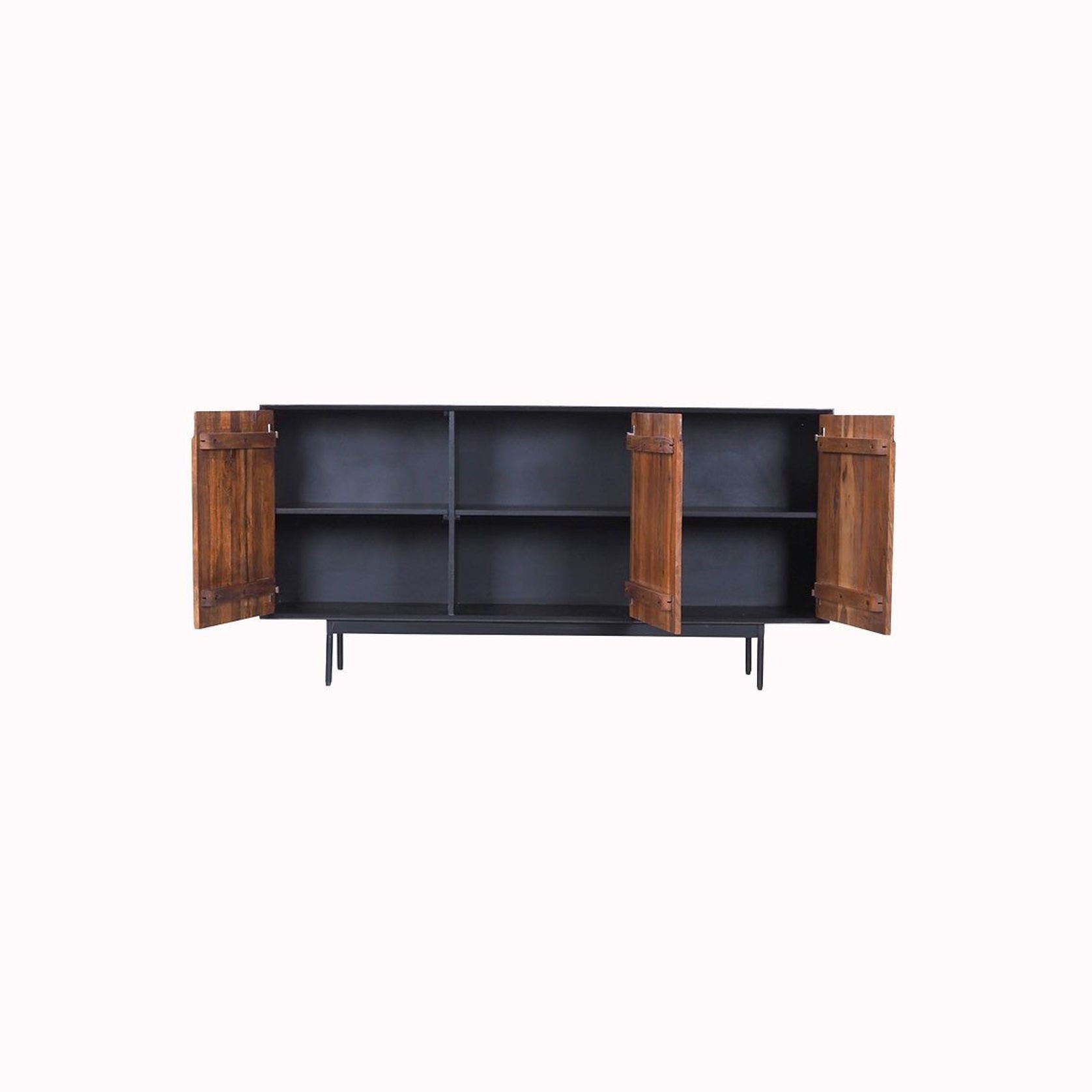 NAKITA Sideboard Buffet 160 cm Solid Acacia Wood - Honey & Black gallery detail image