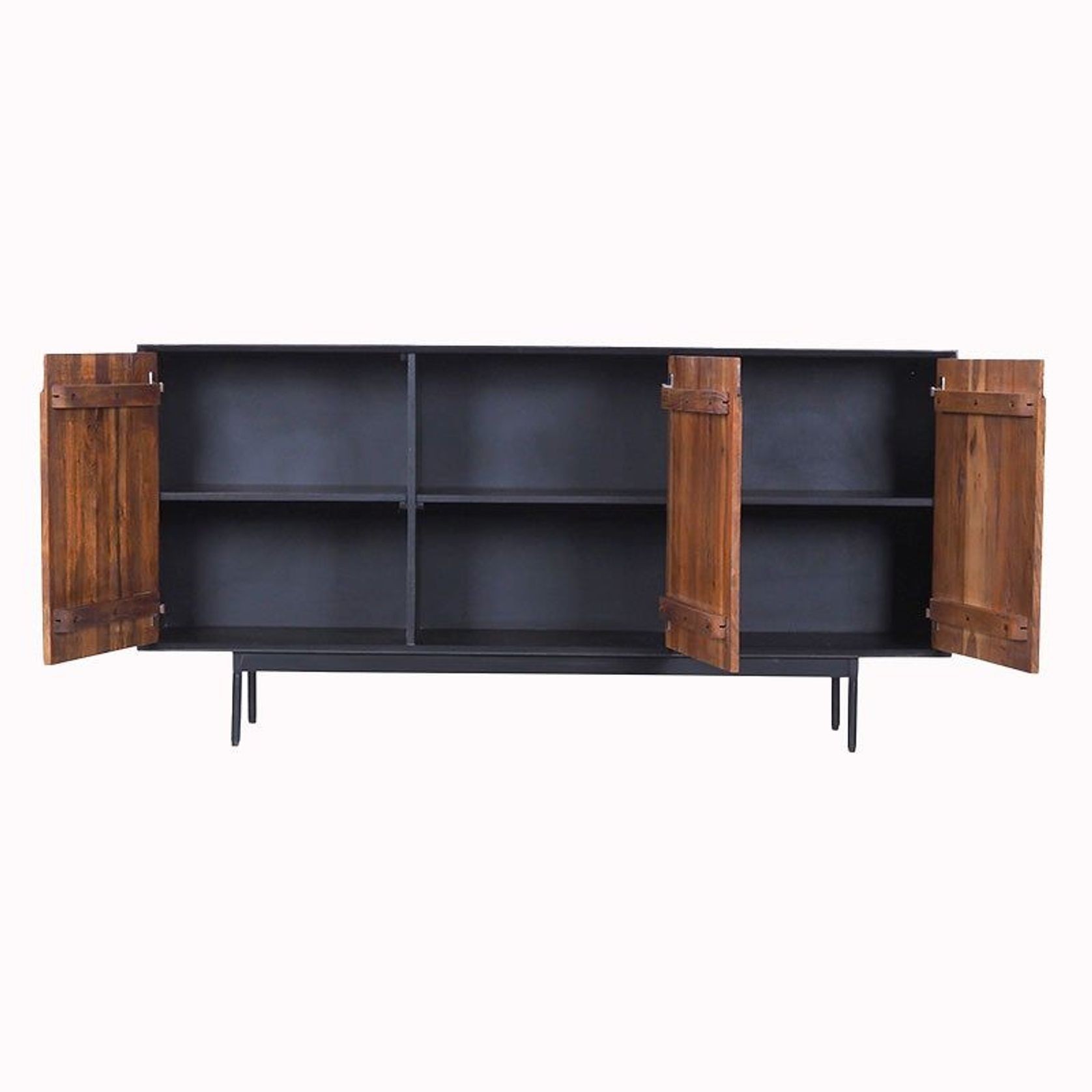 NAKITA Sideboard Buffet 160 cm Solid Acacia Wood - Honey & Black gallery detail image