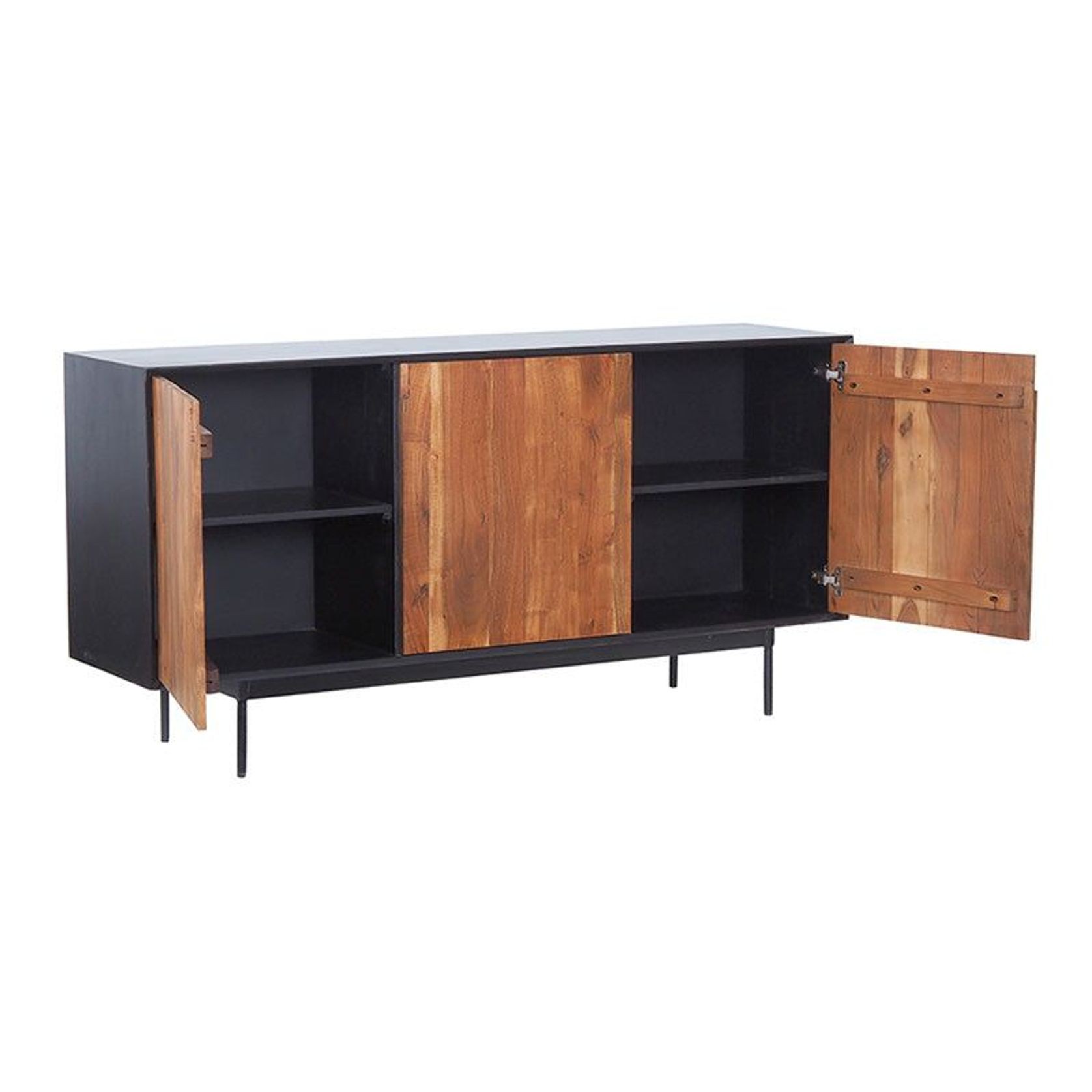 NAKITA Sideboard Buffet 160 cm Solid Acacia Wood - Honey & Black gallery detail image
