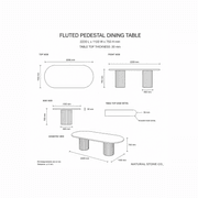 Fluted Oval Dining Table - Silver Travertine gallery detail image