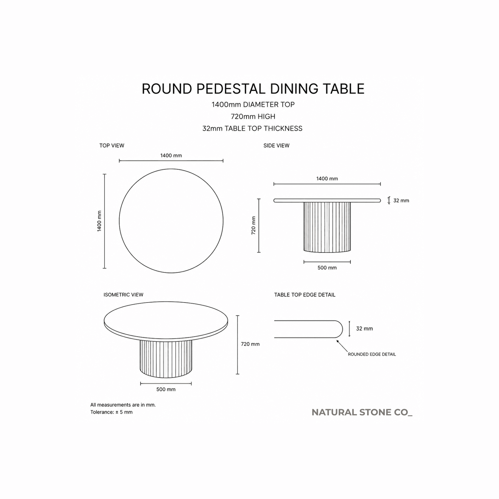 Court Dining Table - Milky Blue Marble gallery detail image