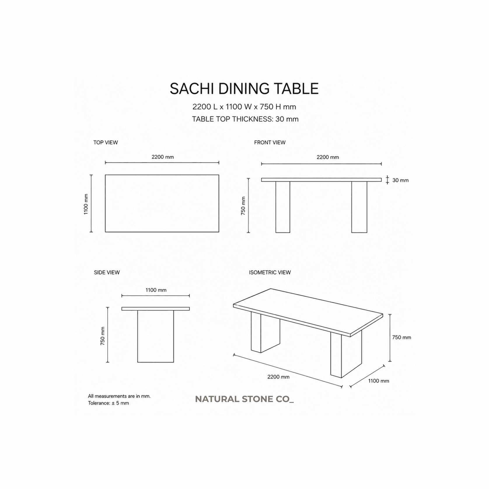 Sachi Dining Table - Black Marquina Marble gallery detail image
