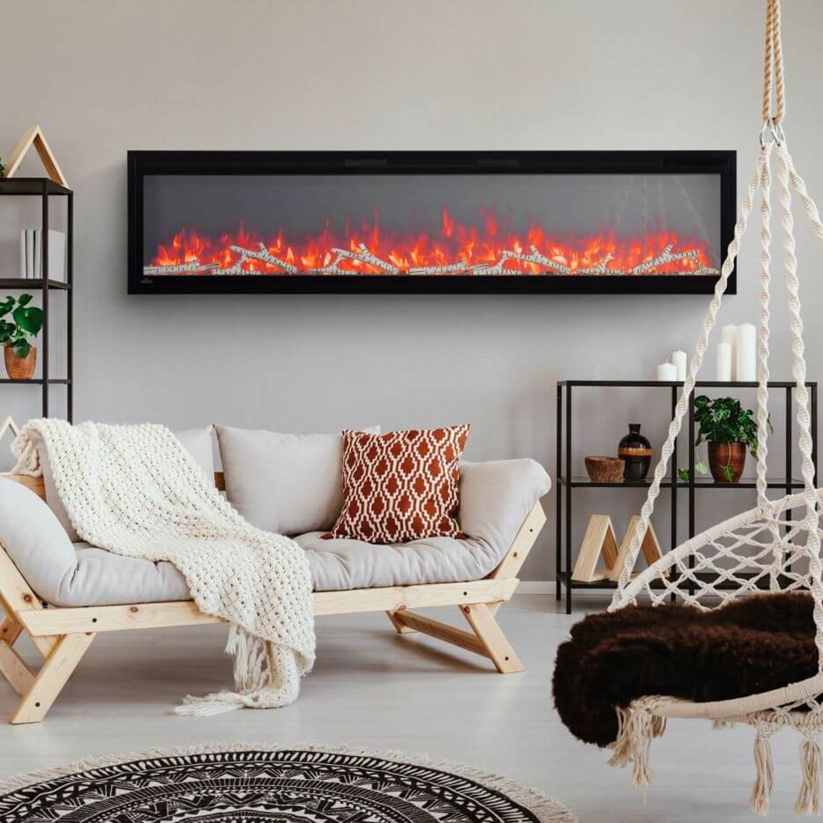 Entice™ 60 Wall-Hanging Electric Fireplace gallery detail image