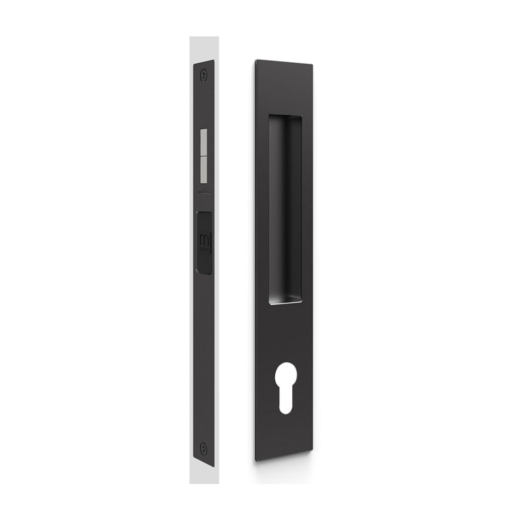 Mardeco 'M' Series Flush Pull Euro Lock Set Key Locking Black for Timber and Aluminum Doors BL8104/SET *No Cylinder* gallery detail image