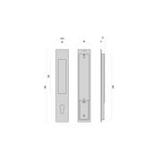 Mardeco 'M' Series Flush Pull Euro Lock Set Key Locking Brushed Nickel for Timber and Aluminum Doors BN8104/SET *No Cylinder* gallery detail image
