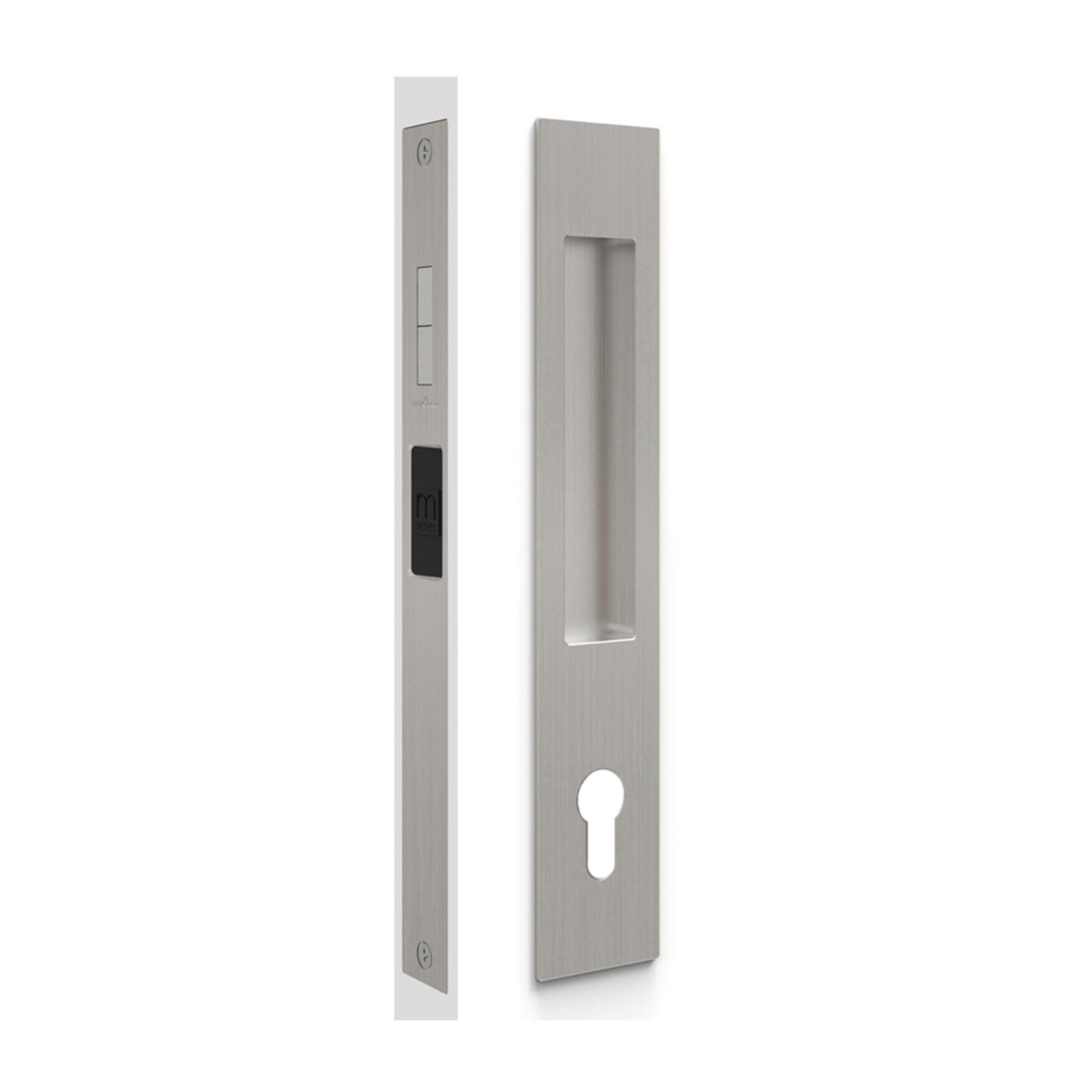 Mardeco 'M' Series Flush Pull Euro Lock Set Key Locking Brushed Nickel for Timber and Aluminum Doors BN8104/SET *No Cylinder* gallery detail image
