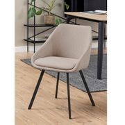 NILES Dining Chair - Beige & Black gallery detail image