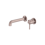 Zen SS316L Wall Basin/Bath Mixer Separate Back Plate 230mm Spout | Brushed Bronze gallery detail image