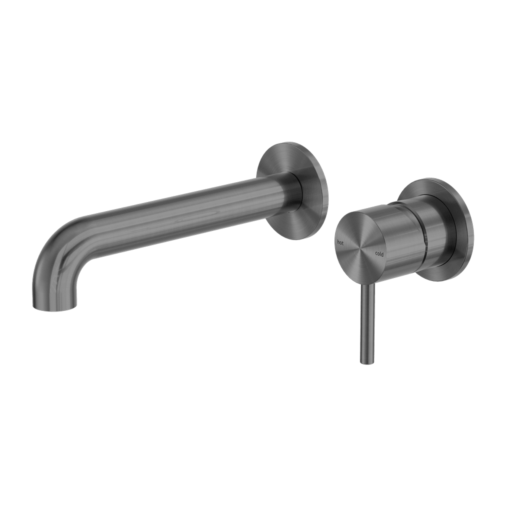 Zen SS316L Wall Basin/Bath Mixer Separate Back Plate 185mm Spout | Graphite gallery detail image