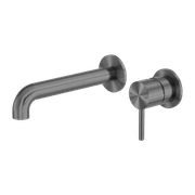 Zen SS316L Wall Basin/Bath Mixer Separate Back Plate 185mm Spout | Graphite gallery detail image