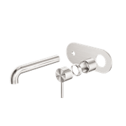 Zen SS316L Wall Basin/Bath Mixer 185mm Spout Trim Kits | Brushed Nickel gallery detail image