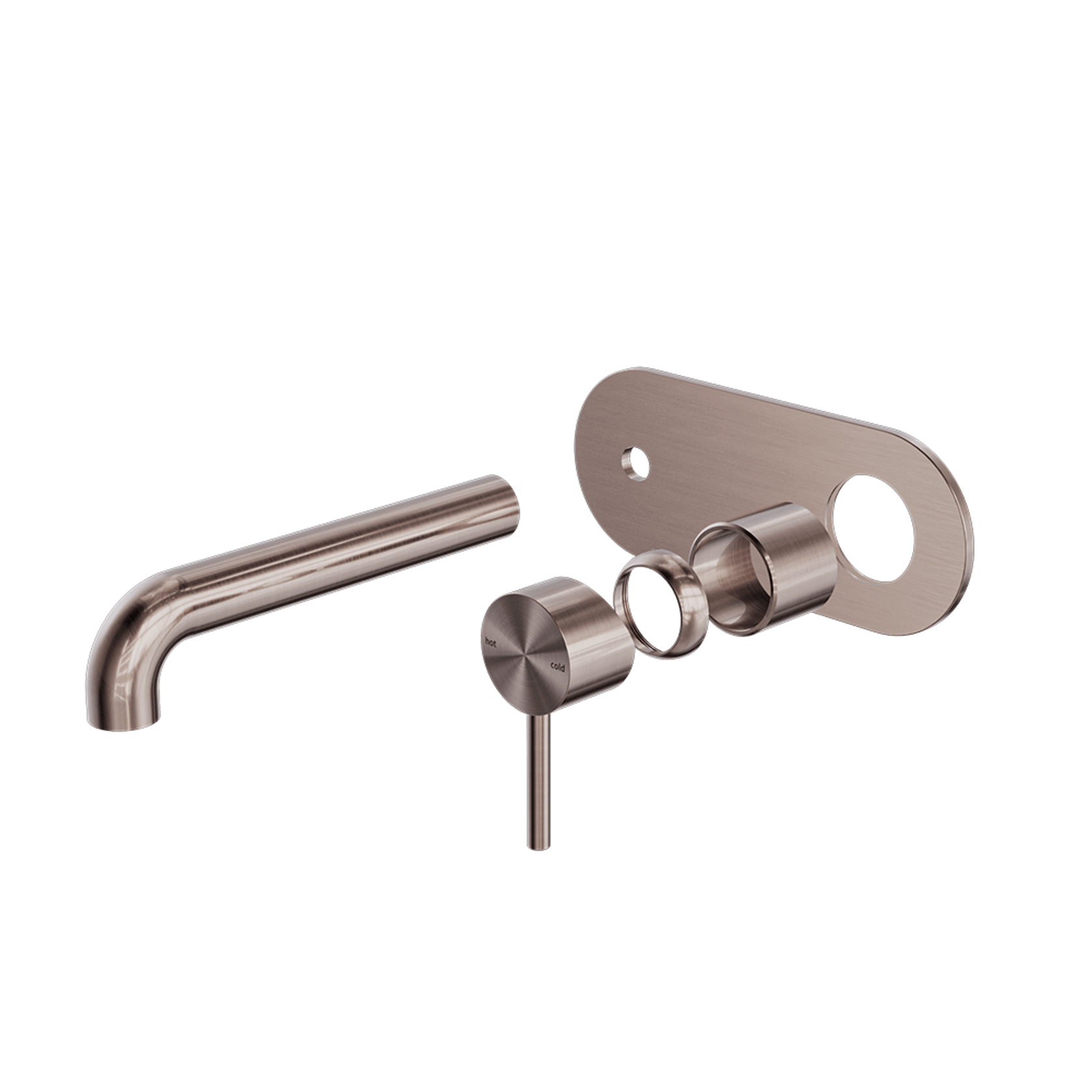 Zen SS316L Wall Basin/Bath Mixer 185mm Spout Trim Kits | Brushed Bronze gallery detail image