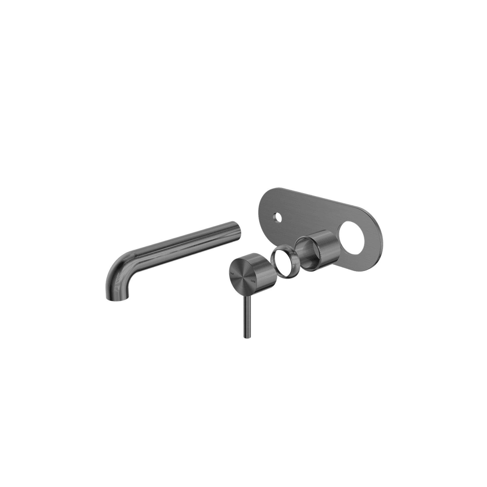 Zen SS316L Wall Basin/Bath Mixer 230mm Spout Trim Kits | Graphite gallery detail image