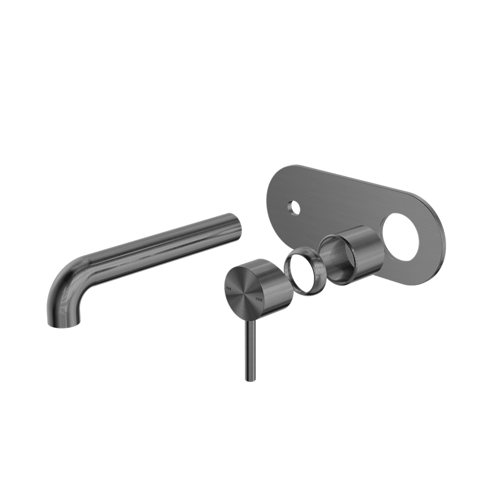 Zen SS316L Wall Basin/Bath Mixer 230mm Spout Trim Kits | Graphite gallery detail image