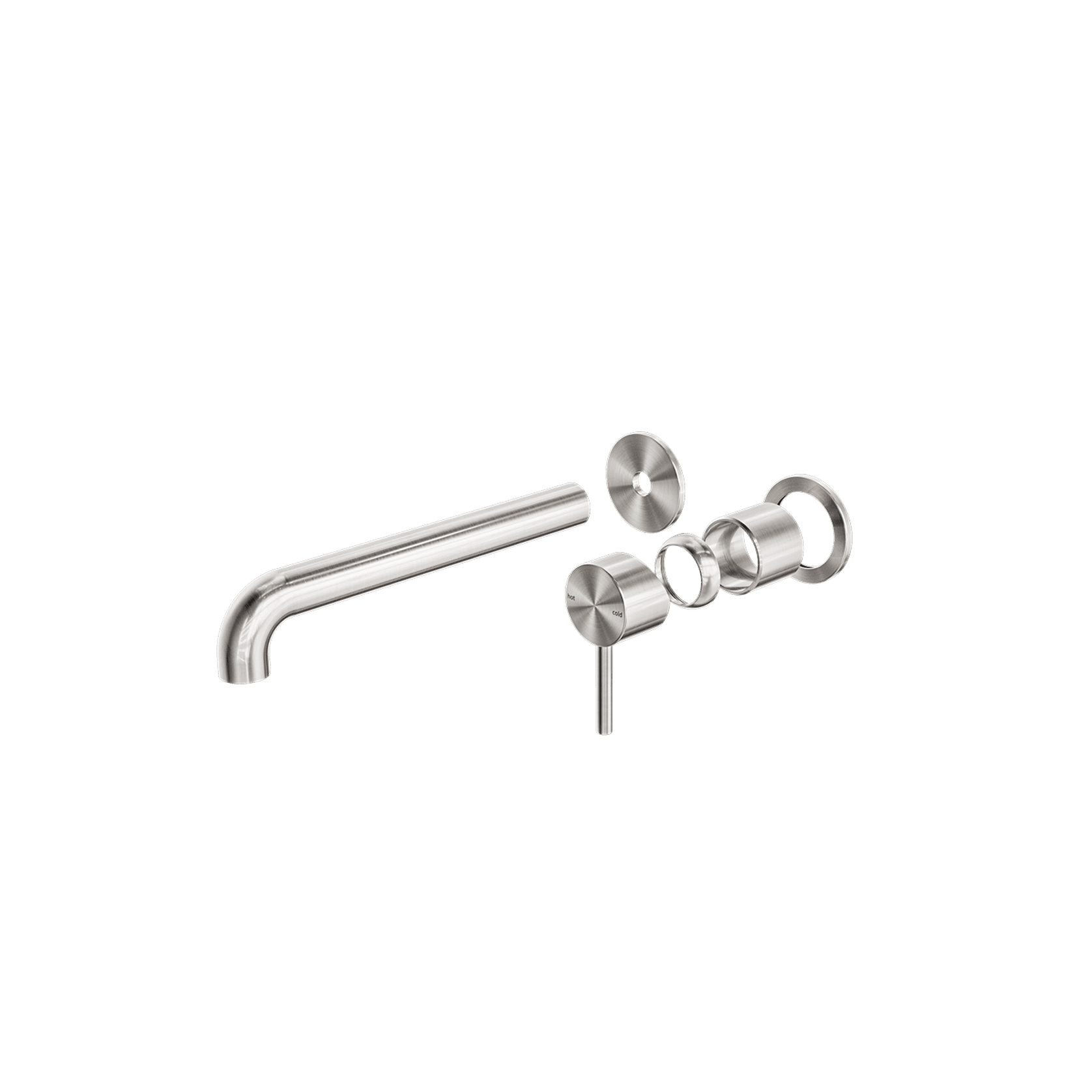 Zen SS316L Wall Basin/Bath Mixer Separate Back Plate 185mm Spout Trim Kits | Brushed Nickel gallery detail image