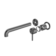 Zen SS316L Wall Basin/Bath Mixer Separate Back Plate 230mm Spout Trim Kits | Graphite gallery detail image