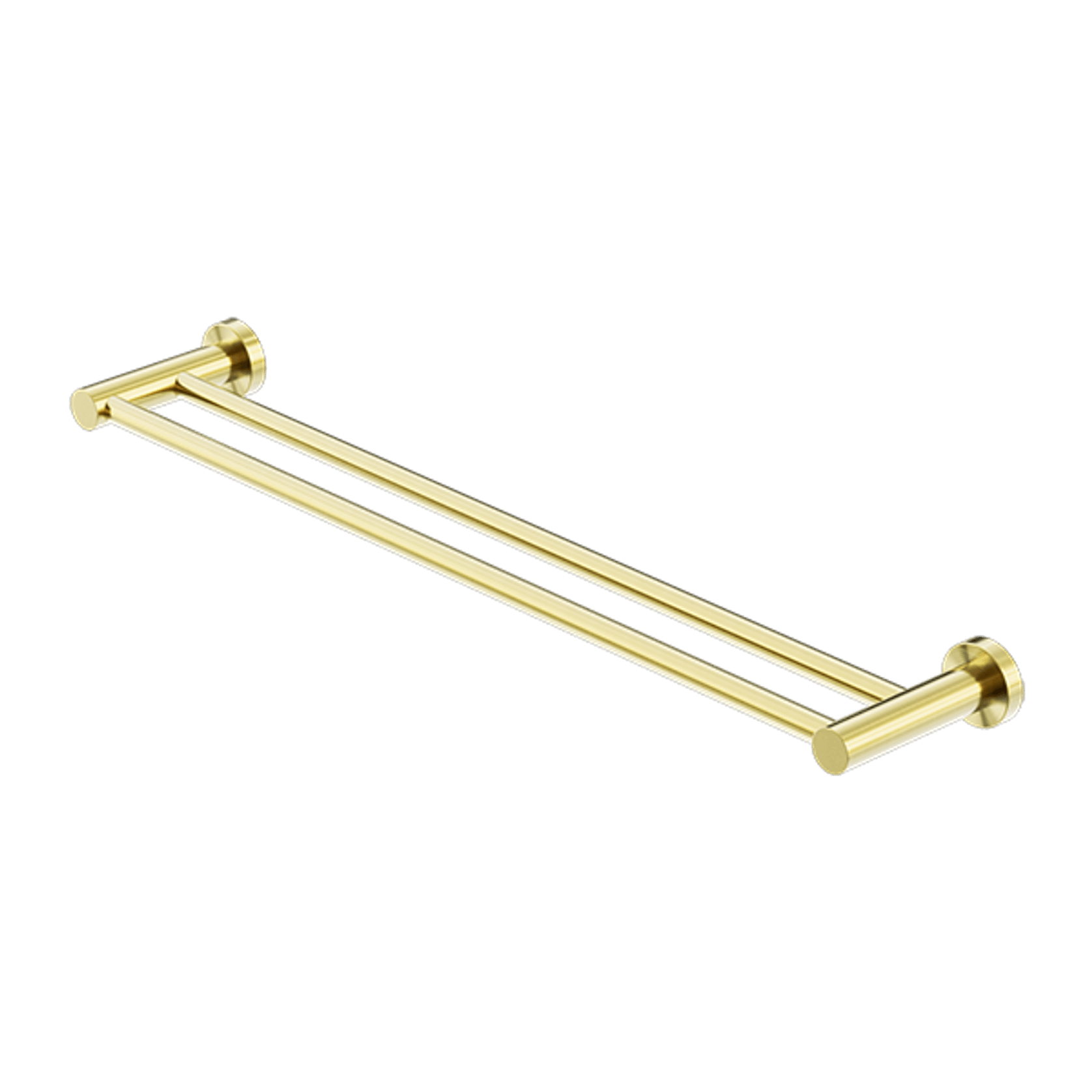 Mecca Double Towel Rail 600mm Brushed Gold gallery detail image