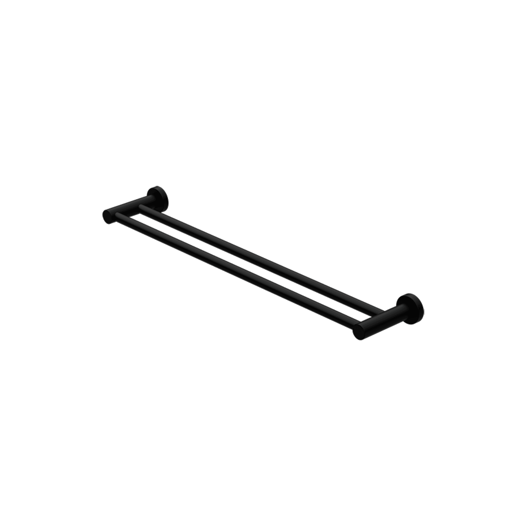 Mecca Double Towel Rail 600mm Matte Black gallery detail image