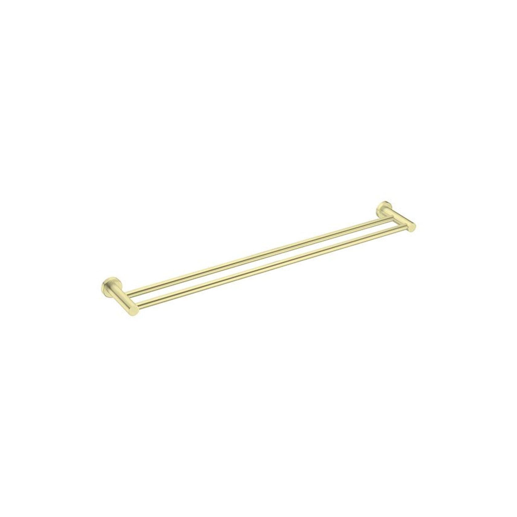 Mecca Double Towel Rail 800mm Brushed Gold gallery detail image