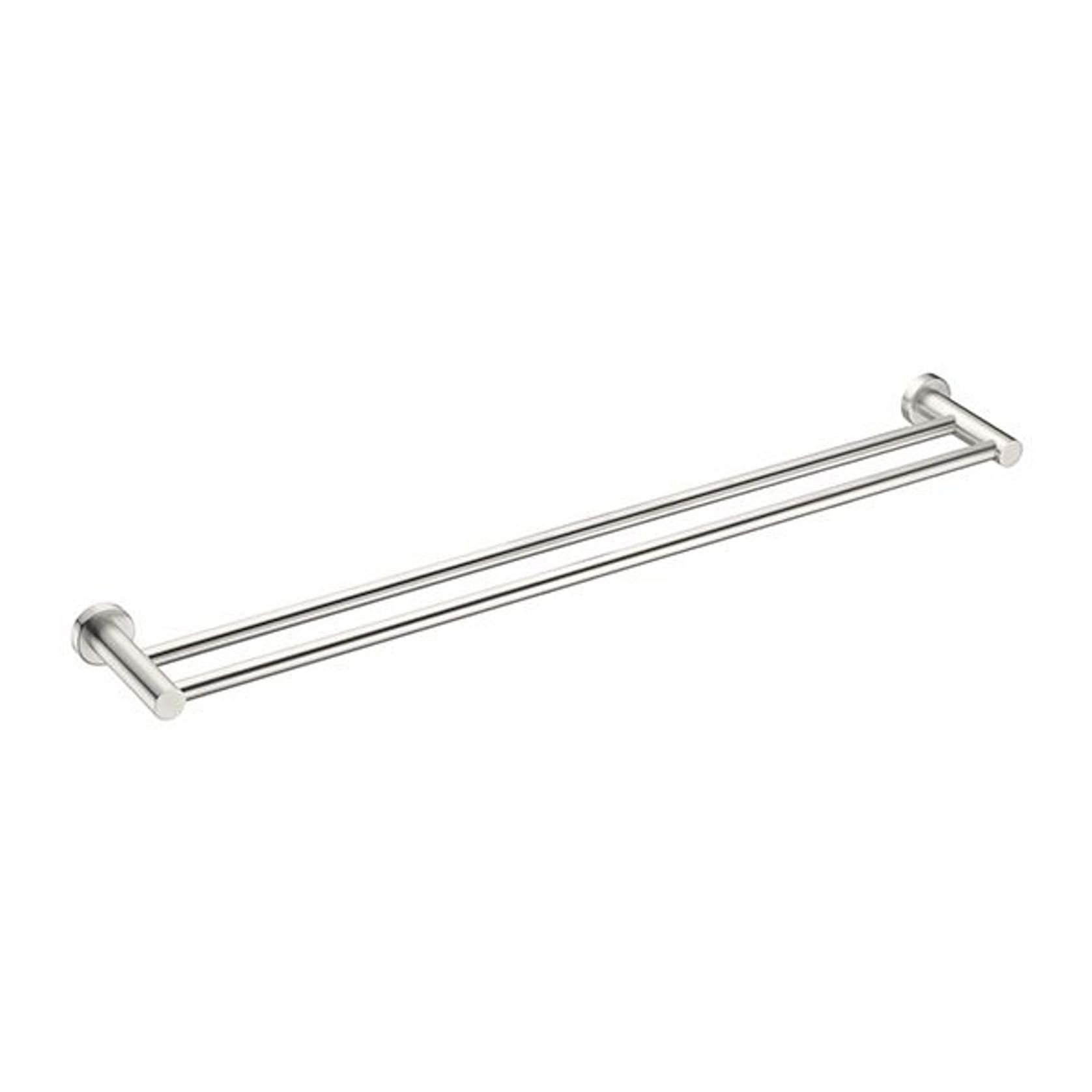 Mecca Double Towel Rail 800mm Brushed Nickel gallery detail image