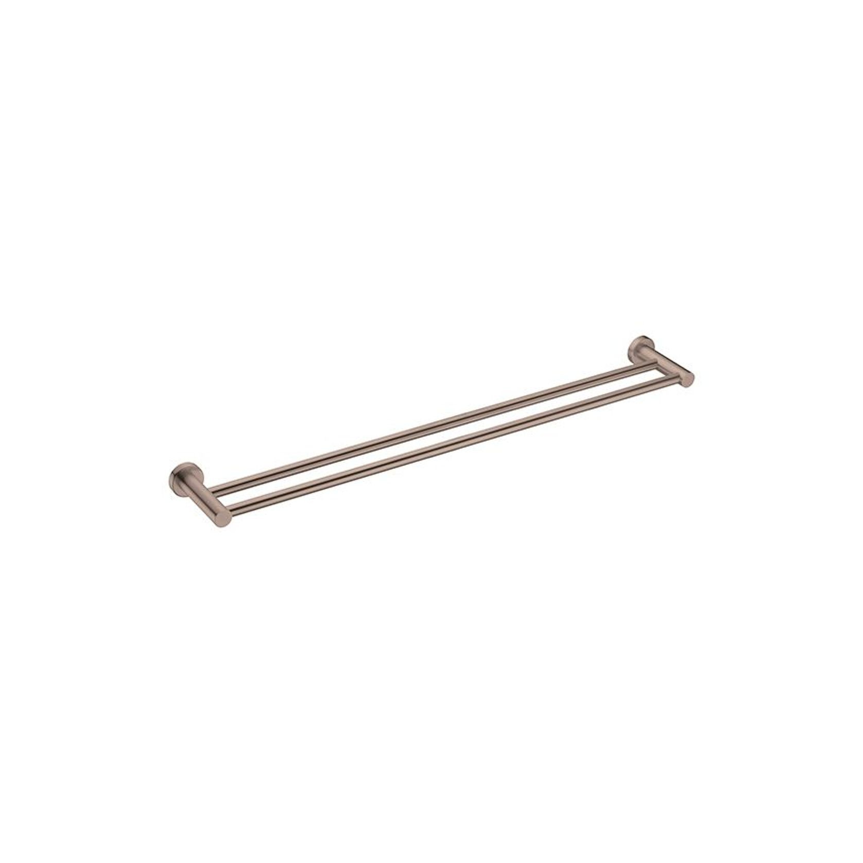 Mecca Double Towel Rail 800mm Brushed Bronze gallery detail image
