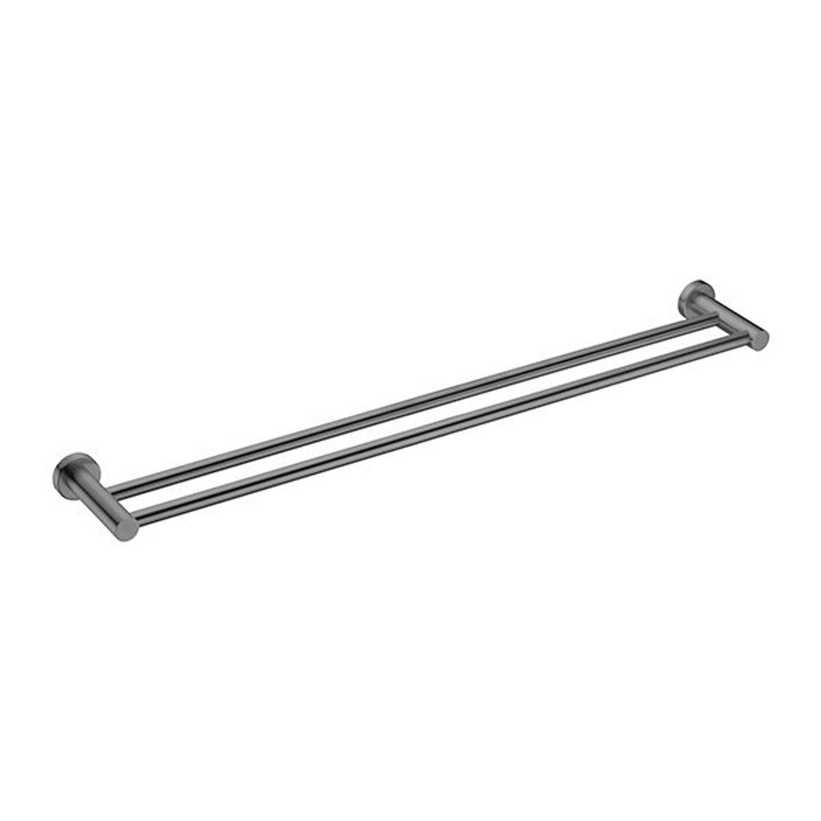 Mecca Double Towel Rail 800mm Gun Metal gallery detail image