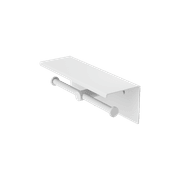 Mecca Double Toilet Roll Holder With Shelf Matte White gallery detail image