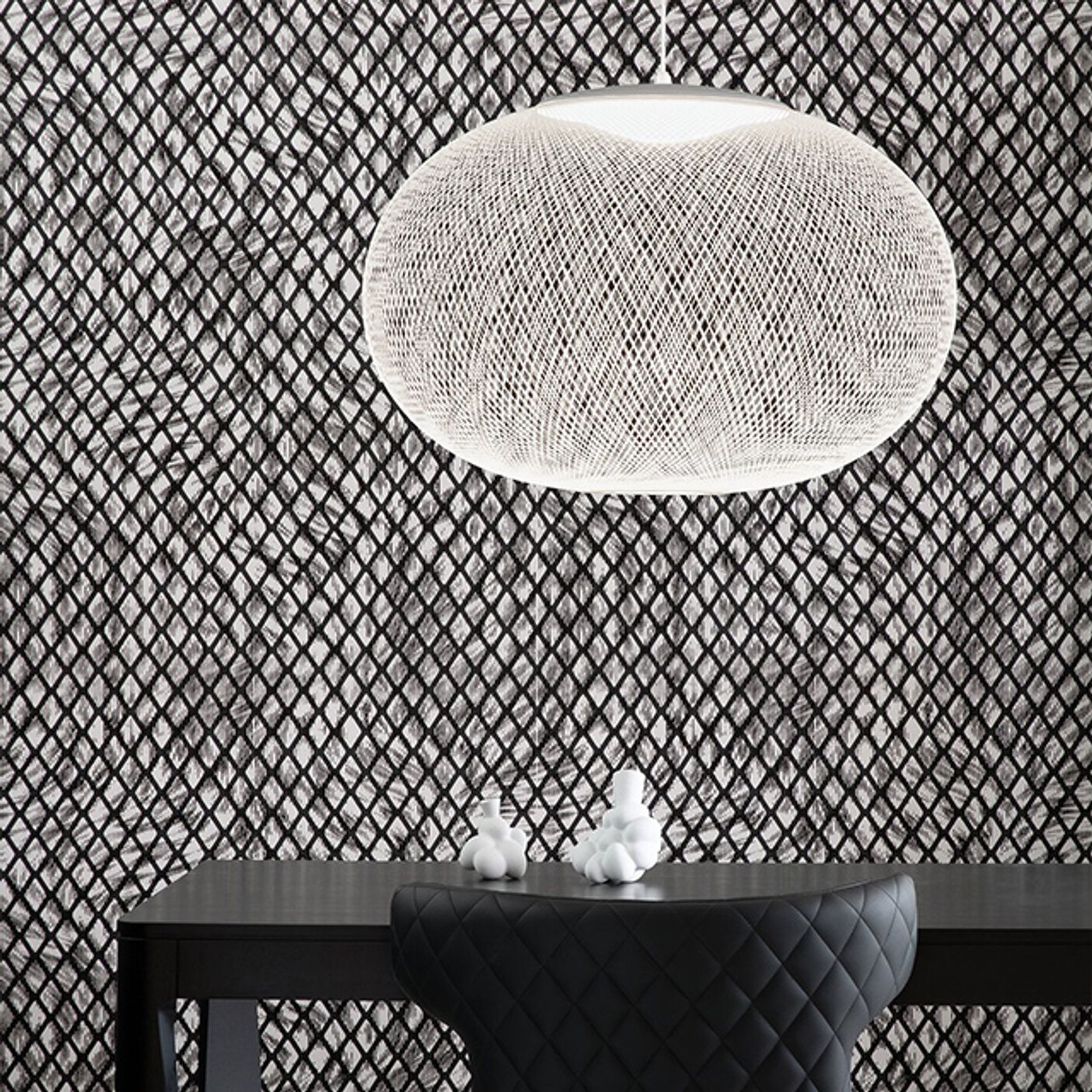 NR2 Medium Suspension Lamp - White gallery detail image