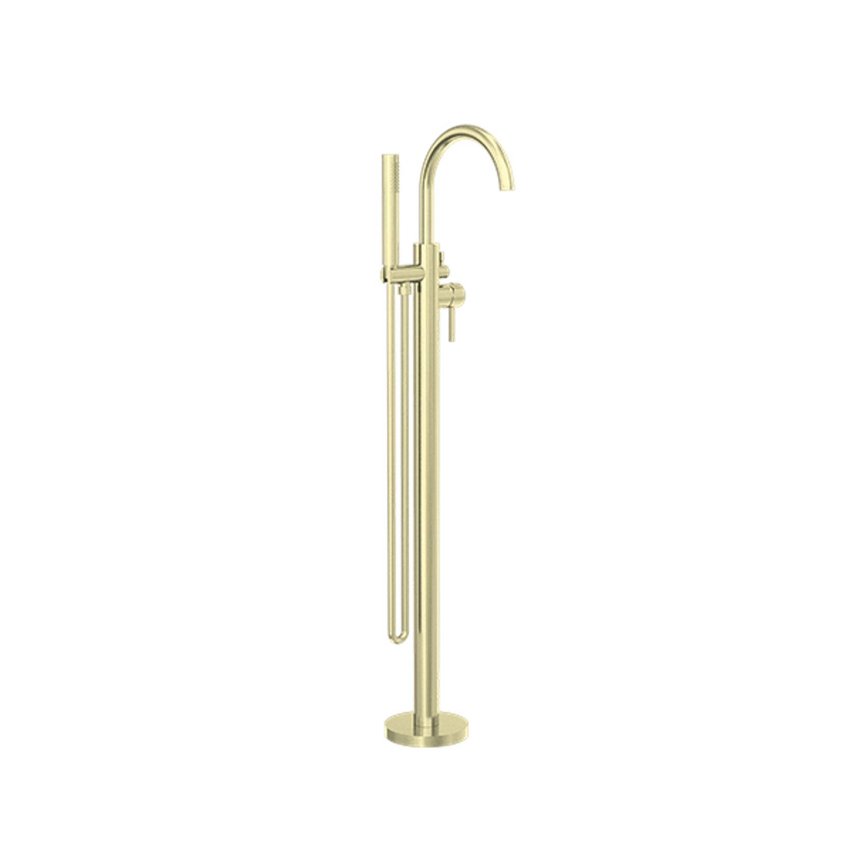Mecca Round Freestanding Mixer With Hand Shower Brushed Gold gallery detail image