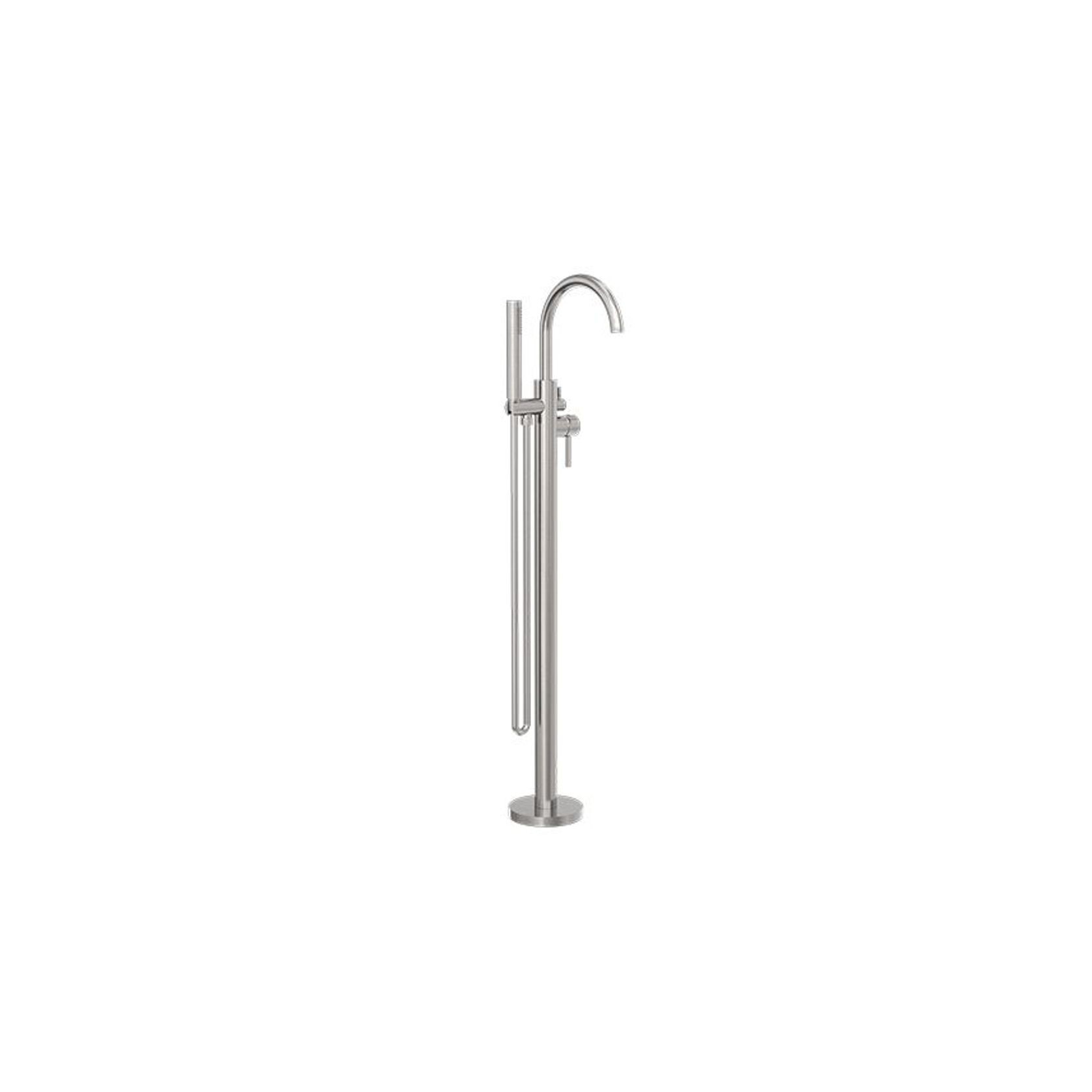 Mecca Round Freestanding Mixer With Hand Shower Brushed Nickel gallery detail image