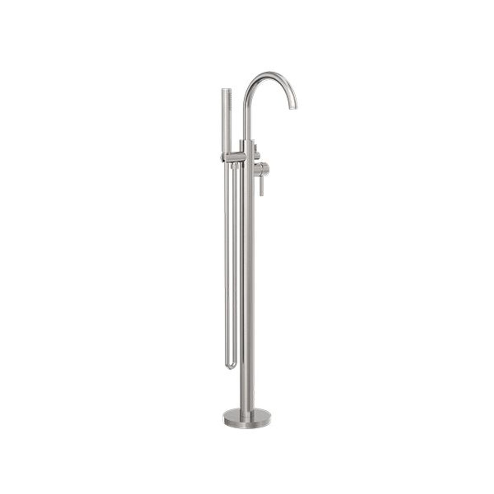 Mecca Round Freestanding Mixer With Hand Shower Brushed Nickel gallery detail image