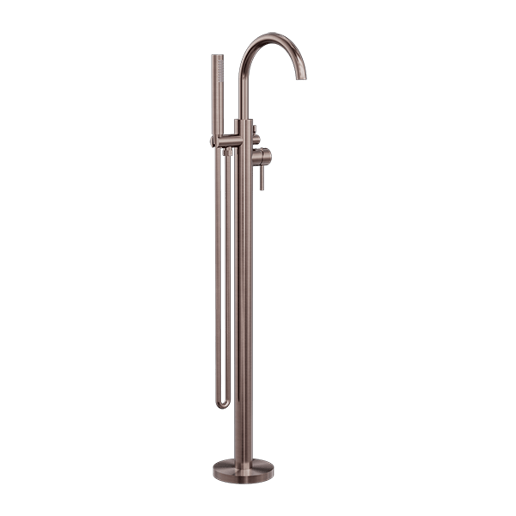 Mecca Round Freestanding Mixer With Hand Shower Brushed Bronze gallery detail image