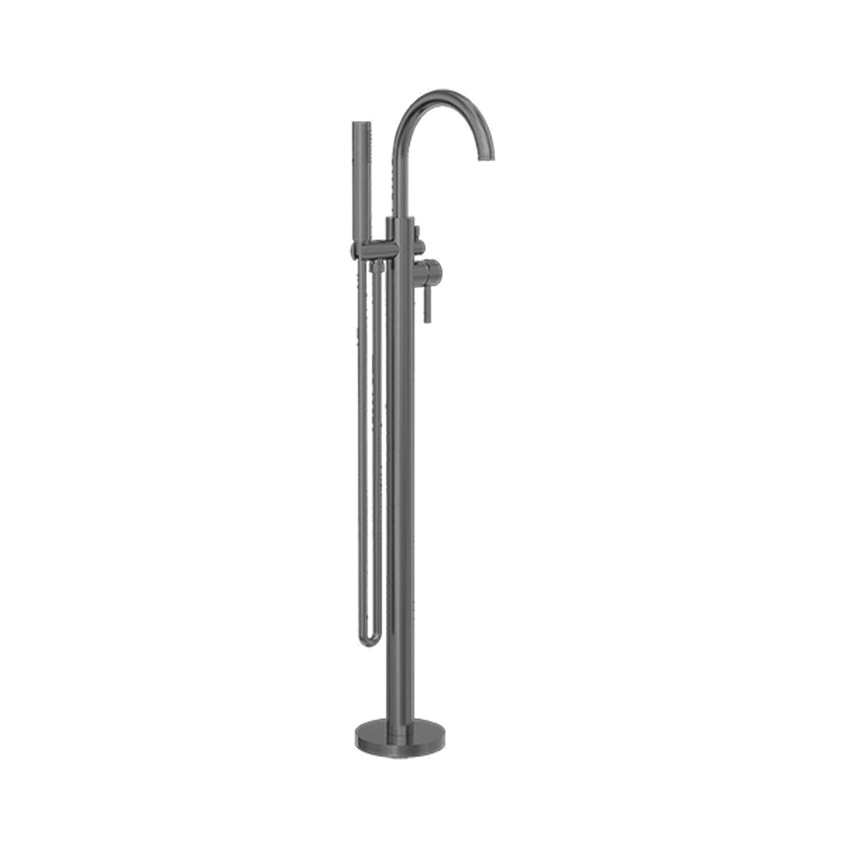 Mecca Round Freestanding Mixer With Hand Shower Gun Metal gallery detail image