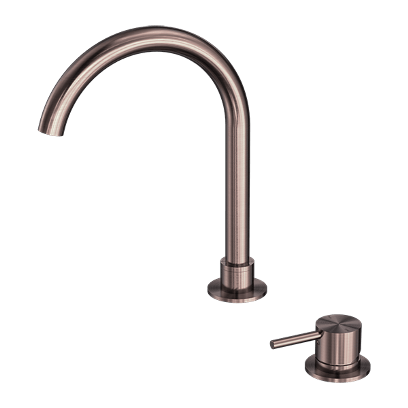 Mecca Hob Basin Mixer Round Swivel Spout Brushed Bronze gallery detail image