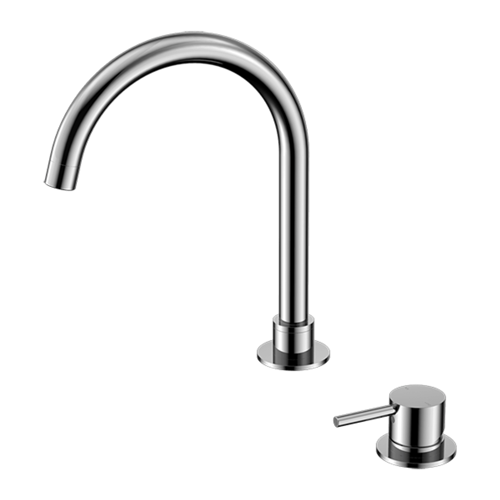 Mecca Hob Basin Mixer Round Swivel Spout Chrome gallery detail image