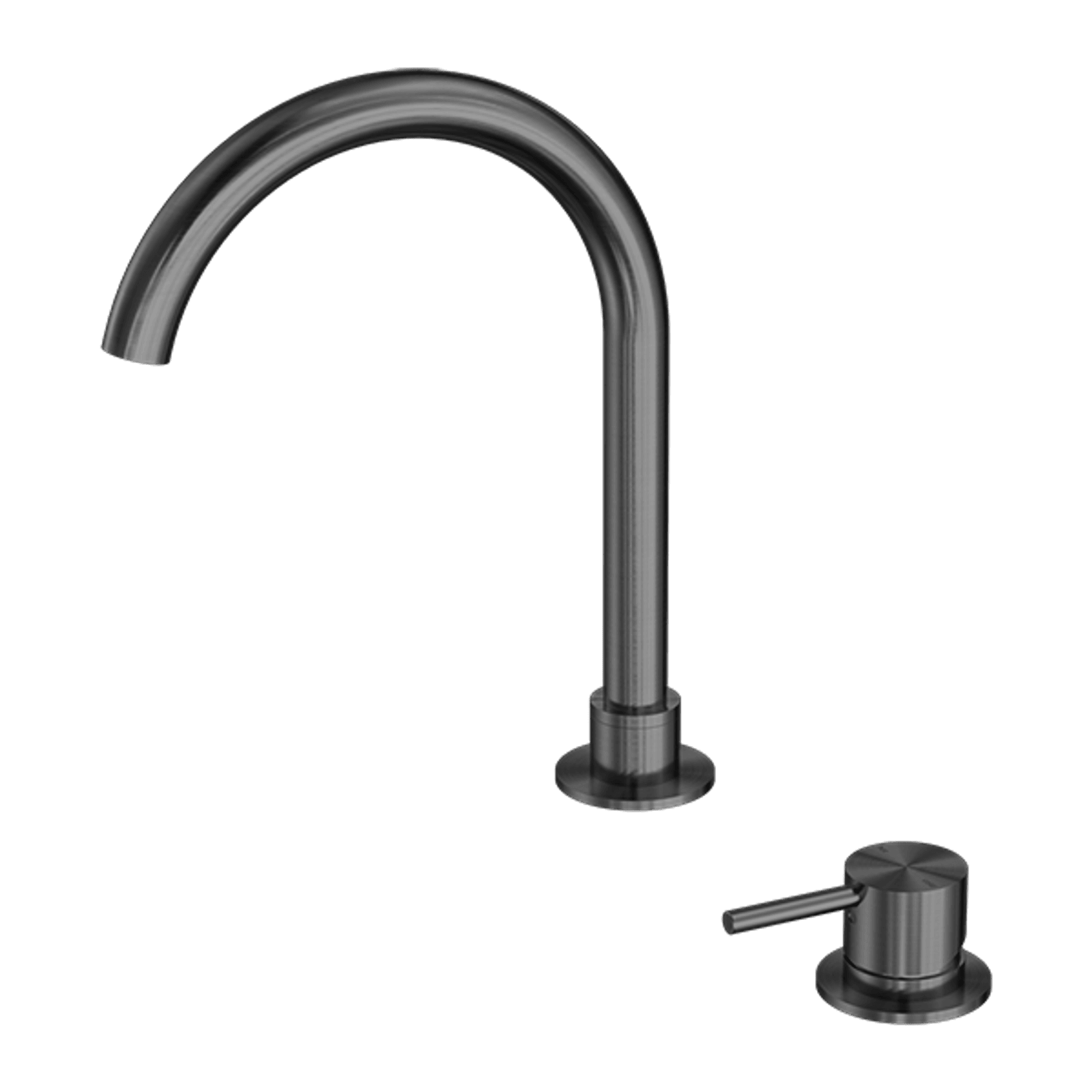 Mecca Hob Basin Mixer Round Swivel Spout Gun Metal gallery detail image